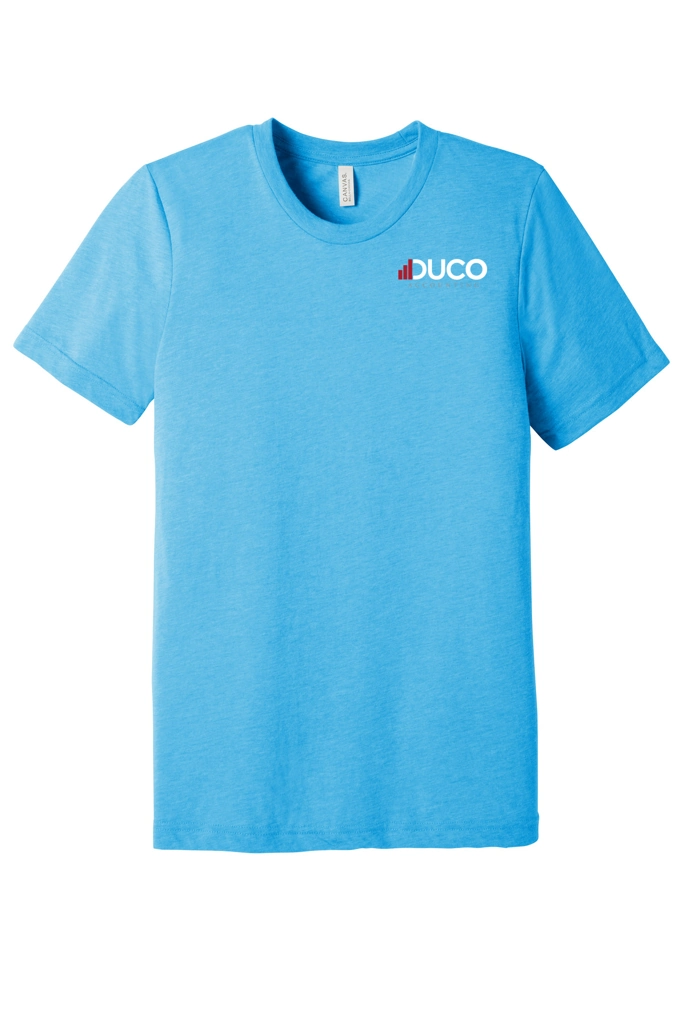 Color Image for BC3413 - BELLA+CANVAS® Unisex Triblend Short Sleeve Tee - Aqua Triblend - Duco - FC White - D