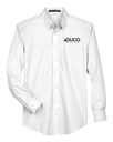 Color Image for D620 - Devon & Jones Men's Crown Collection® Broadcloth Woven Dress Shirt - White - Duco - Black 1C