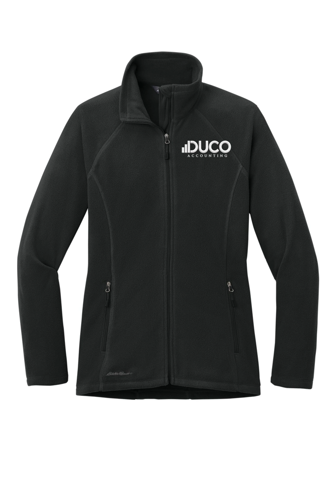 Color Image for EB225 - Eddie Bauer® Women's Full-Zip Microfleece Jacket - Black - Duco - White 1C