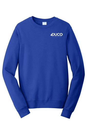 Variant Image for PC850 - Port & Co™ Fan Favorite™ Fleece Crewneck Sweatshirt - Duco - 1C White - D - Website Duco Accounting