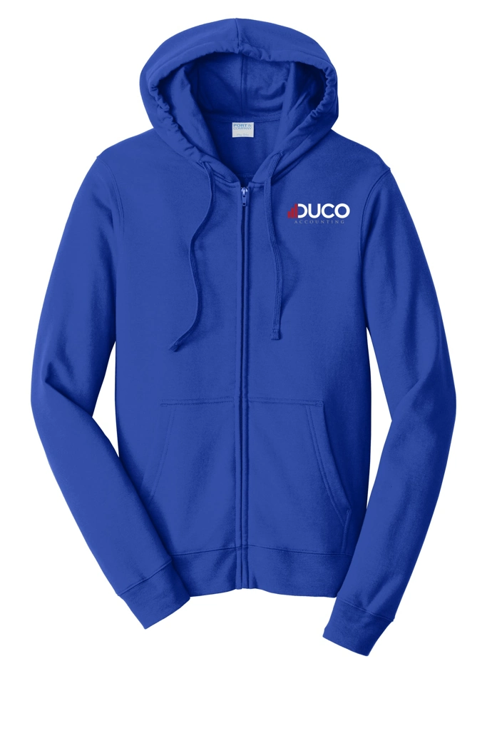 Variant Image for PC850ZH - Port & Co™ Fan Favorite™ Fleece Full-Zip Hooded Sweatshirt - Duco - FC White - D - Website Duco Accounting