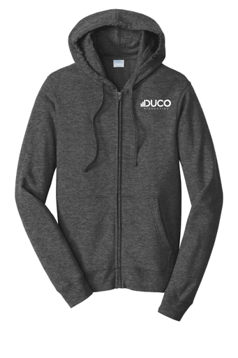 Variant Image for PC850ZH - Port & Co™ Fan Favorite™ Fleece Full-Zip Hooded Sweatshirt - Duco - 1C White - D - Website Duco Accounting
