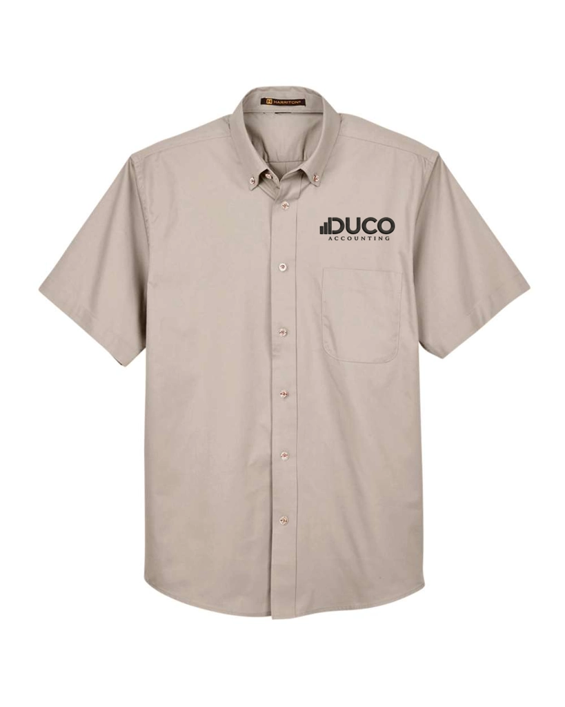 Variant Image for M500S - Harriton Men's Easy Blend™ Twill Dress Shirt With Stain-Release - Duco - Black 1C - E - Website Duco Accounting