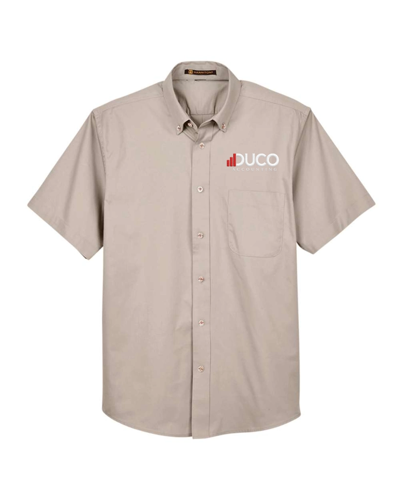 Variant Image for M500S - Harriton Men's Easy Blend™ Twill Dress Shirt With Stain-Release - Duco - FC White - E - Website Duco Accounting