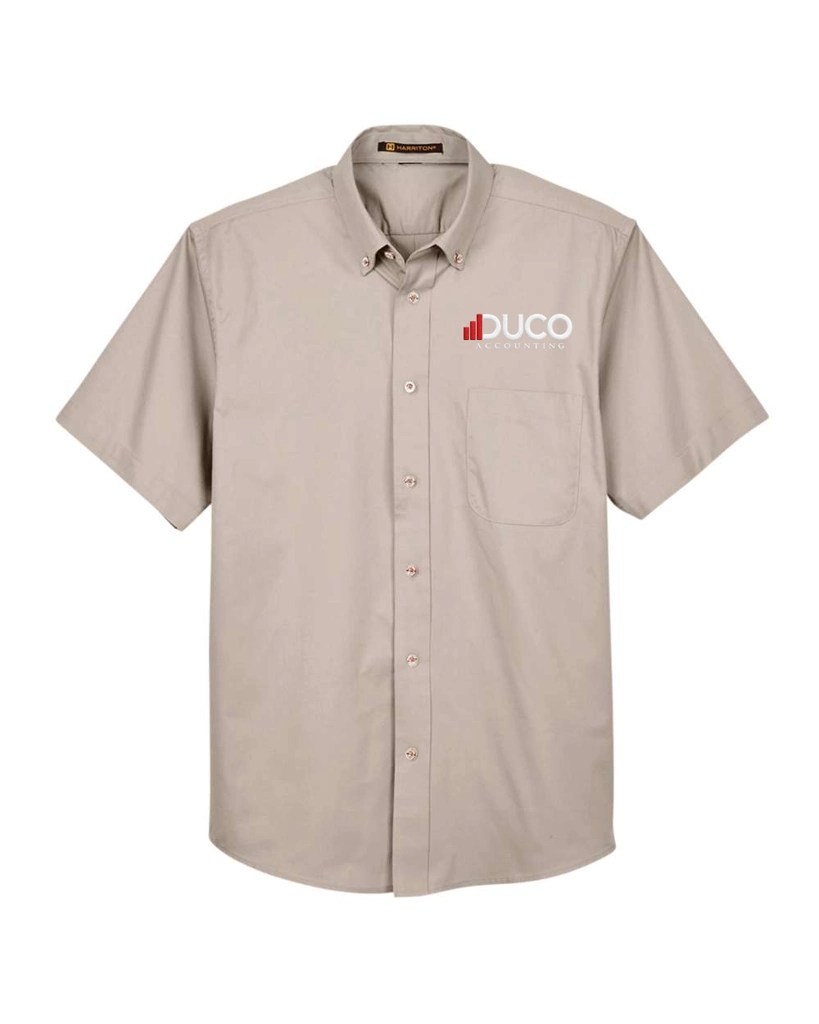 Variant Image for M500S - Harriton Men's Easy Blend™ Twill Dress Shirt With Stain-Release - Duco - 2C White - E - Website Duco Accounting