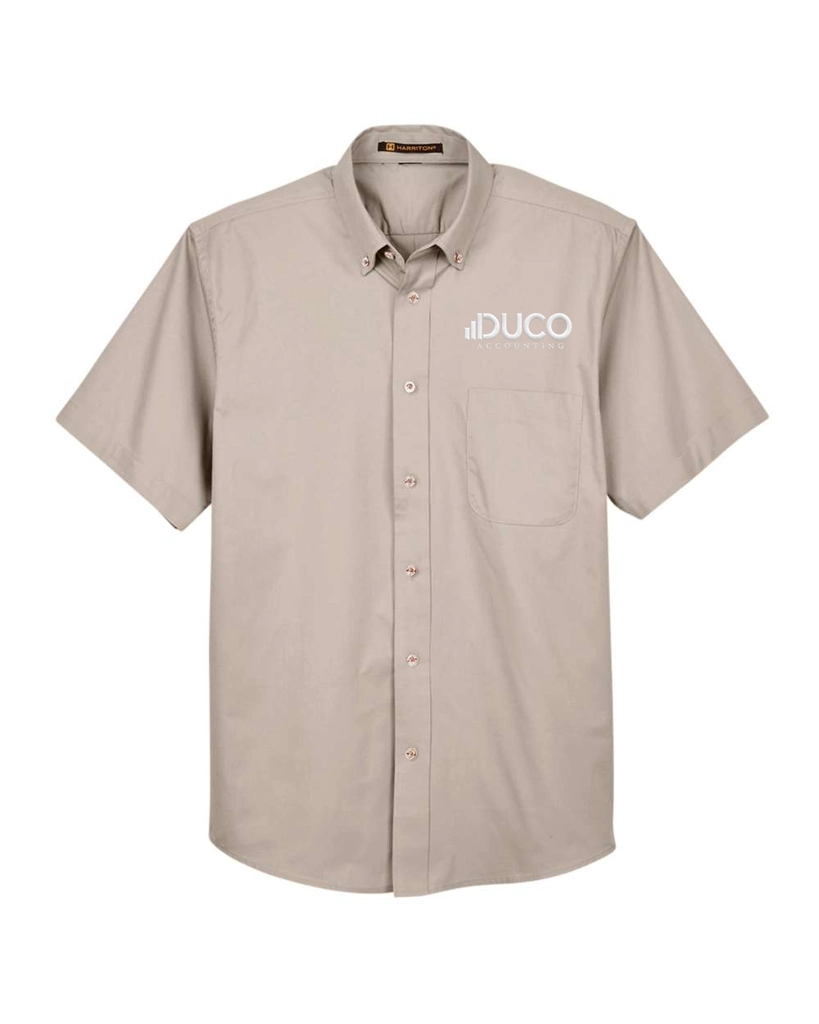 Variant Image for M500S - Harriton Men's Easy Blend™ Twill Dress Shirt With Stain-Release - Duco - White 1C - E - Website Duco Accounting