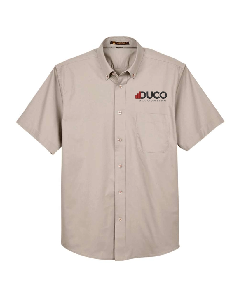 Variant Image for M500S - Harriton Men's Easy Blend™ Twill Dress Shirt With Stain-Release - Duco - FC Black - E - Website Duco Accounting