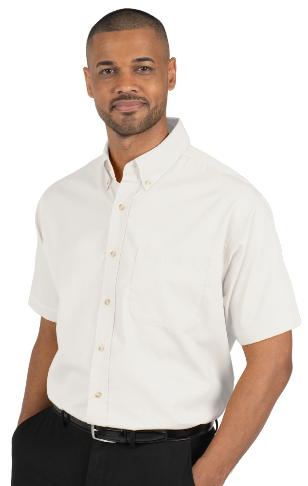 BG7216S - Men's S/S Superblend Poplin Shirt with Bone Buttons