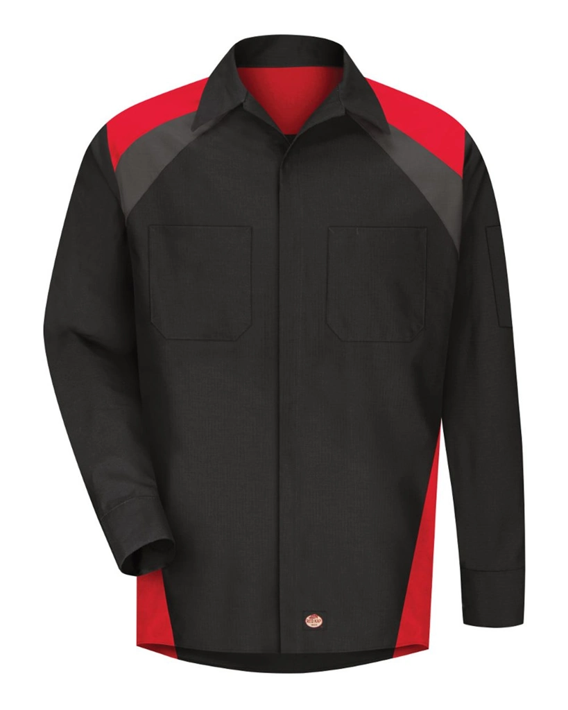SY18 - Red Kap Men's Long Sleeve Tri-Color Shop Shirt 